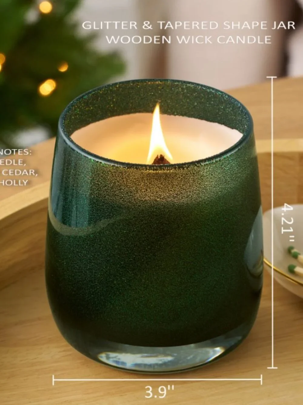 Better Homes & Gardens Holiday Scented Glitter Jar Candle Noble Fir and Pine 14o